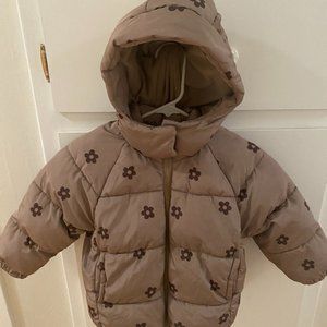 Zara girl's fleece-lined puffer jacket